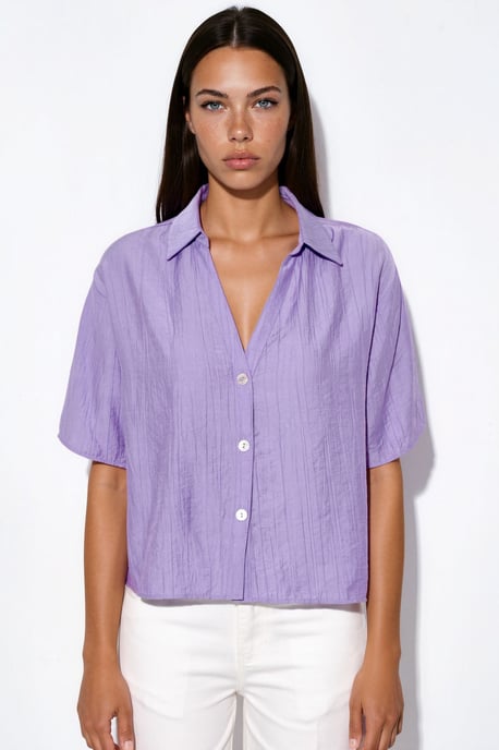 Dames Cropped Relaxed Shirt - Image 5