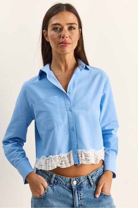 Women’s Cropped Poplin Shirt - Image 5