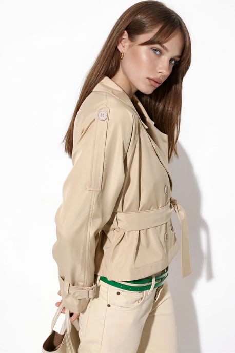 Kort bälte Trench Coat - Image 2