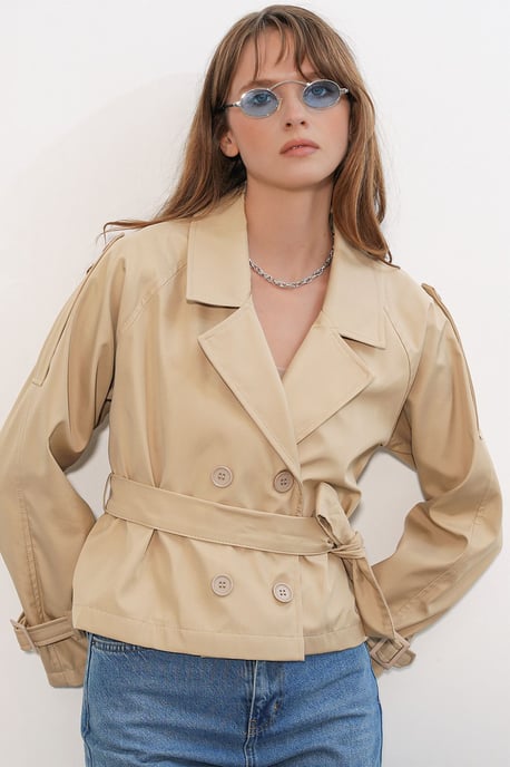 Kort bälte Trench Coat - Image 5