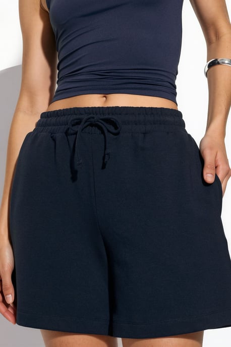 Mid-Waist Drawstring Sweat Shorts - Image 4