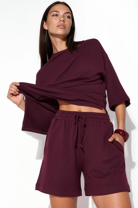 Mid-Waist Drawstring Sweat Shorts - Image 1