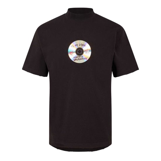 Balenciaga Herrkortärmad T-shirt för Alla hjärtans dag (tvättad svart) - Image 1
