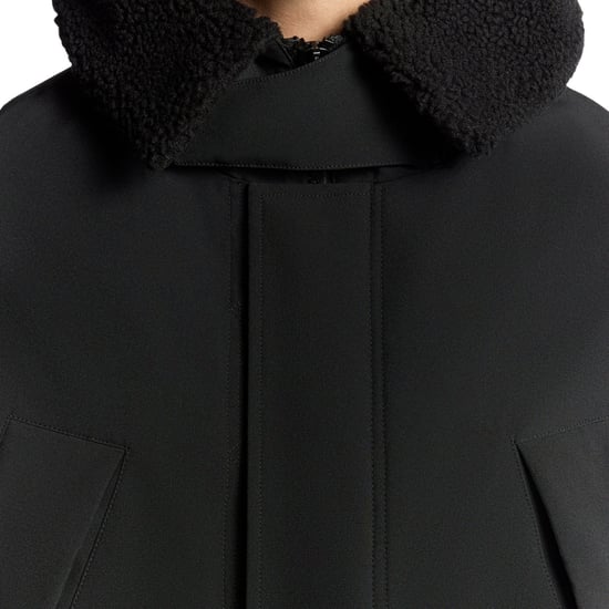 Lyle & Scott Tyngd Faux Skinn Krage Parka - Svart - Image 6