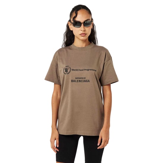 Balenciaga T-shirt voor dames van het Wereldvoedselprogramma (Taupe/Zwart) - Image 3