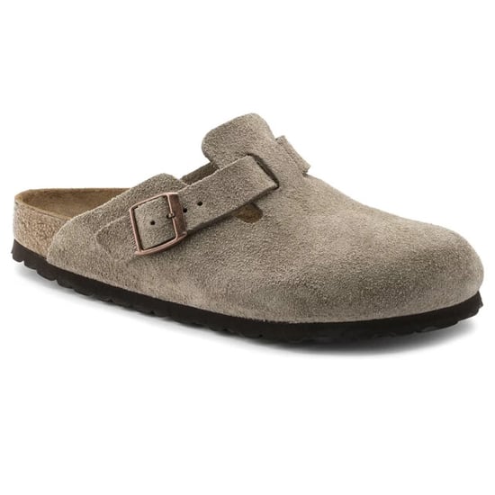 Birkenstock Boston suède taupe smal voetbed unisex instapper - Image 2
