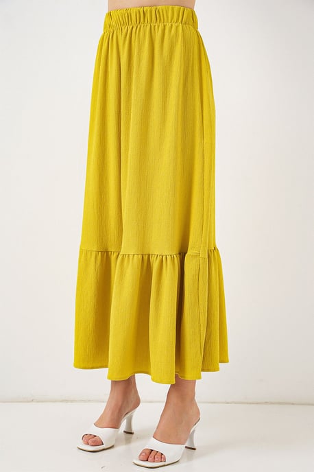 Textured Maxi Knit Skirt with Elastic Waist - Image 2