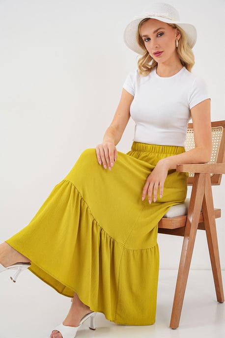 Textured Maxi Knit Skirt with Elastic Waist - Image 3