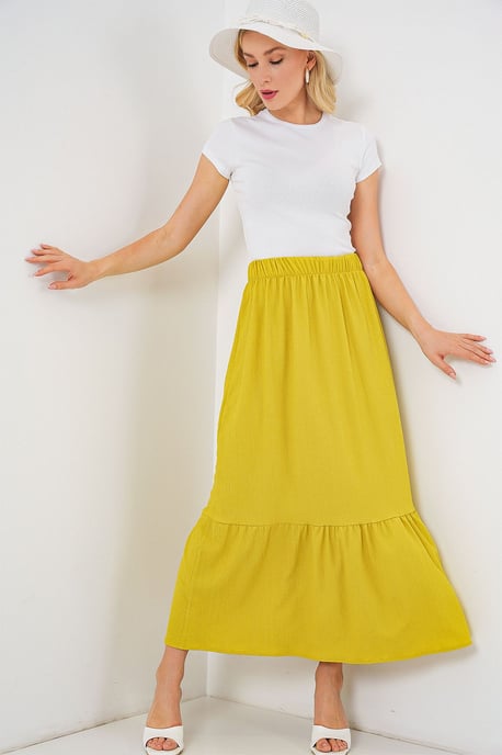 Textured Maxi Knit Skirt with Elastic Waist - Image 5