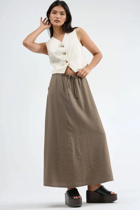 Hoge Taille A-Lijn Maxi Rok - Image 1