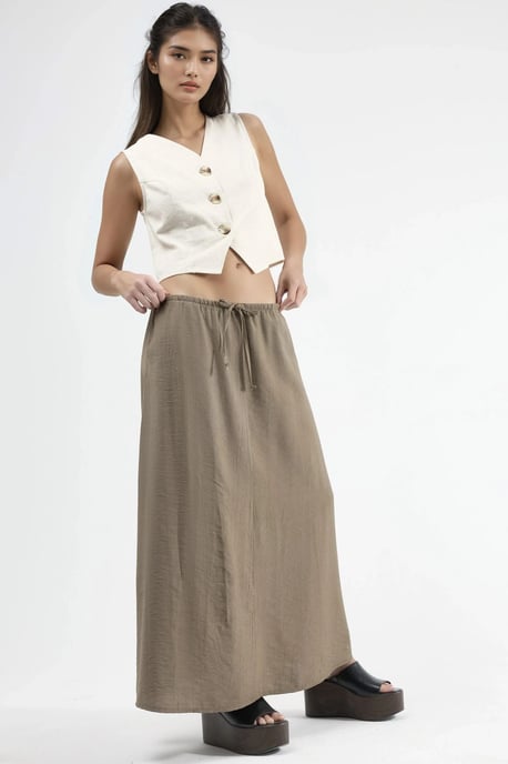 Hoge Taille A-Lijn Maxi Rok - Image 2