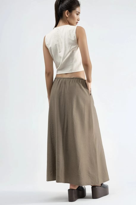Hoge Taille A-Lijn Maxi Rok - Image 3