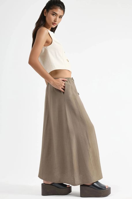 Hoge Taille A-Lijn Maxi Rok - Image 4