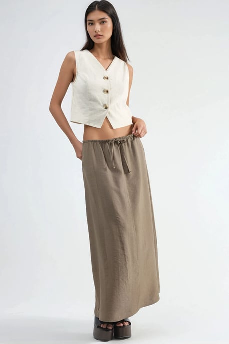 Hoge Taille A-Lijn Maxi Rok - Image 5