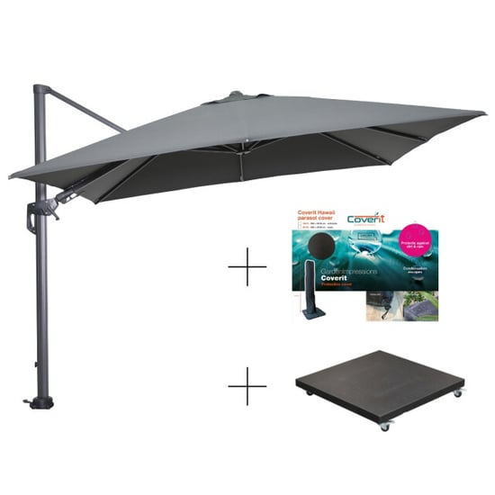 Garden Impressions Hawaii parasolset 300x300 donkergrijs 90 kg - Image 1