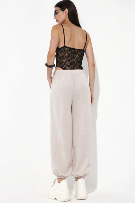 Women's Textured Polyester Jogger Pants - Image 3