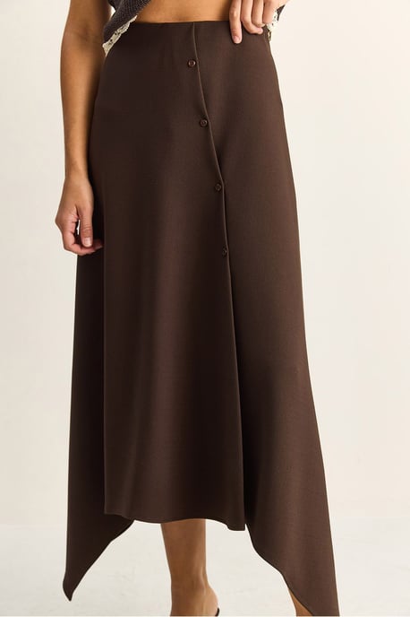 Midi A-line Skirt With Button Closure - Image 5