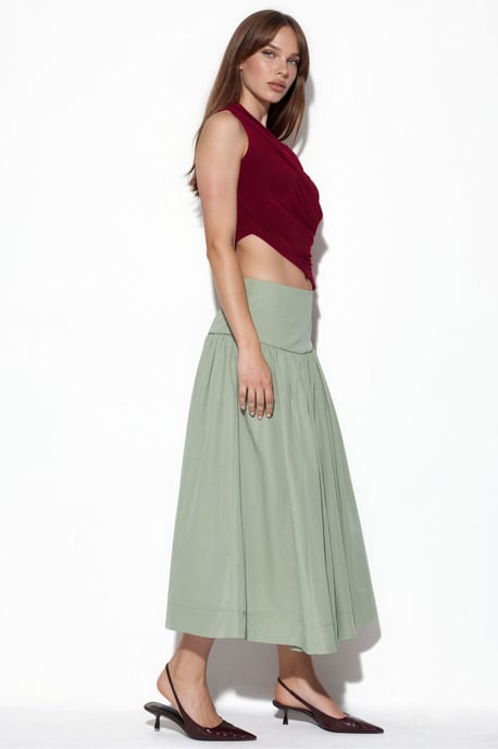 High-Waist A-Line Midi Skirt - Image 4