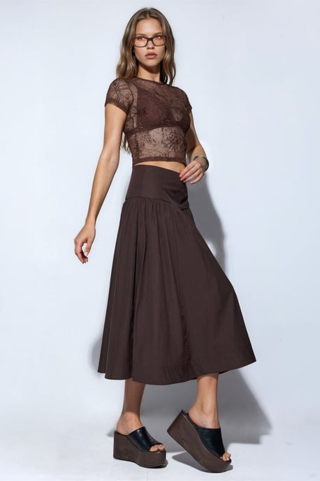 High-Waist A-Line Midi Skirt - Image 2