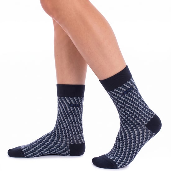 Pack of 2 Pairs of Men's Mid-Calf Cotton Socks 50559422 - Image 2