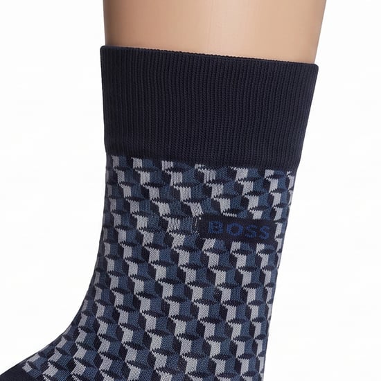 Pack of 2 Pairs of Men's Mid-Calf Cotton Socks 50559422 - Image 3