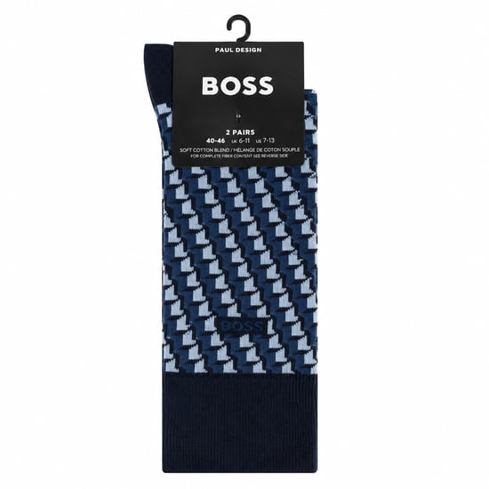Pack of 2 Pairs of Men's Mid-Calf Cotton Socks 50559422 - Image 6