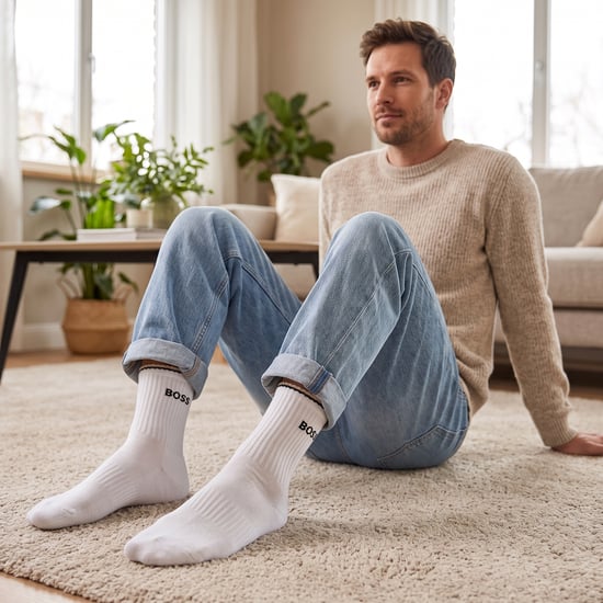 Pack of 3 Pairs of Men's Cotton Mid-Calf Socks 50531597 - Image 5
