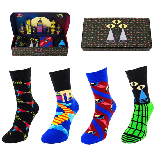 Happy Socks 4-Pack Multicolour Space Gift Set - Image 1