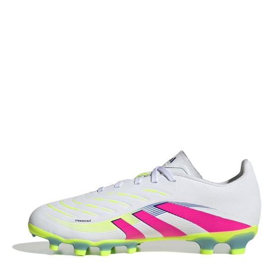 Boys adidas Predator Lace-Up Low Top Sneakers in White/Lucidpink - Image 2