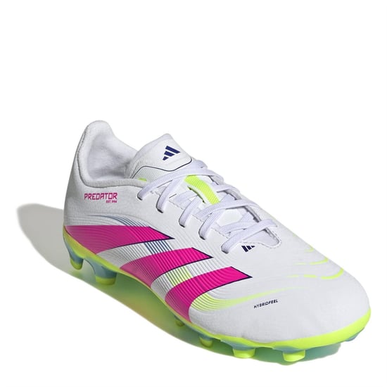 Boys adidas Predator Lace-Up Low Top Sneakers in White/Lucidpink - Image 3
