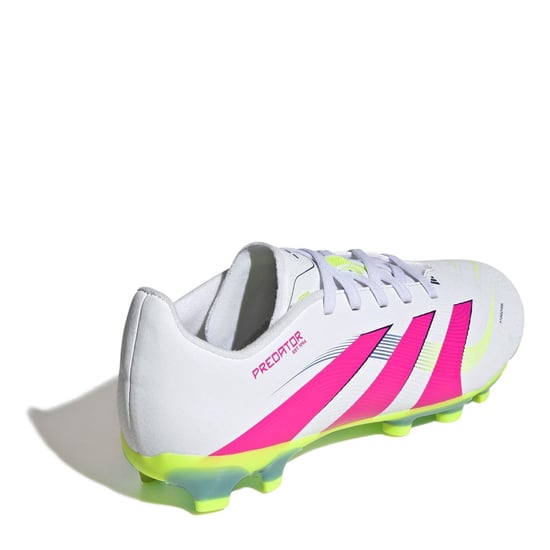 Boys adidas Predator Lace-Up Low Top Sneakers in White/Lucidpink - Image 4