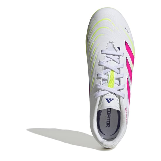 Boys adidas Predator Lace-Up Low Top Sneakers in White/Lucidpink - Image 5