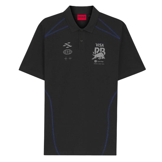 Hugo Mens Visa Cash App Racing Bulls F1 Polo Shirt (Zwart) - Image 1