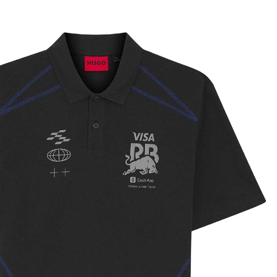 Hugo Mens Visa Cash App Racing Bulls F1 Polo Shirt (Zwart) - Image 3