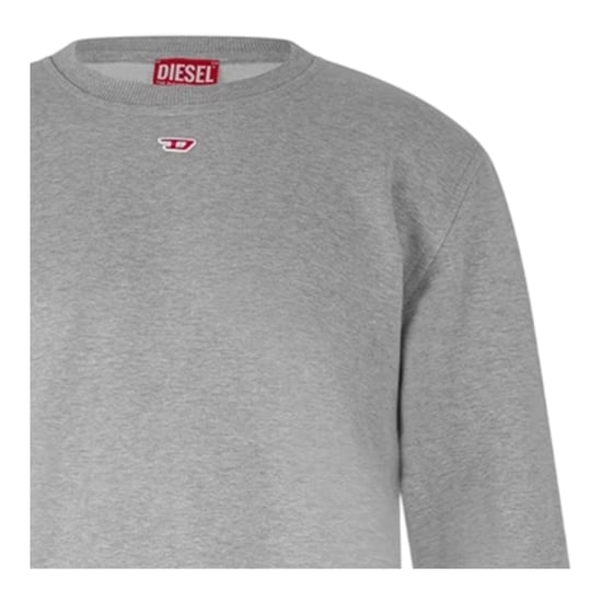 Diesel Heren S-Ginn-D Felpa Geborduurd Logo Sweatshirt (Grijs Melange) - Image 3