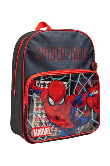 Spiderman Childrens Stationery Backpack red black - Image 2