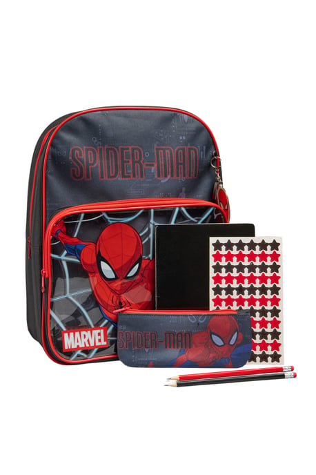 Spiderman Childrens Stationery Backpack red black - Image 5