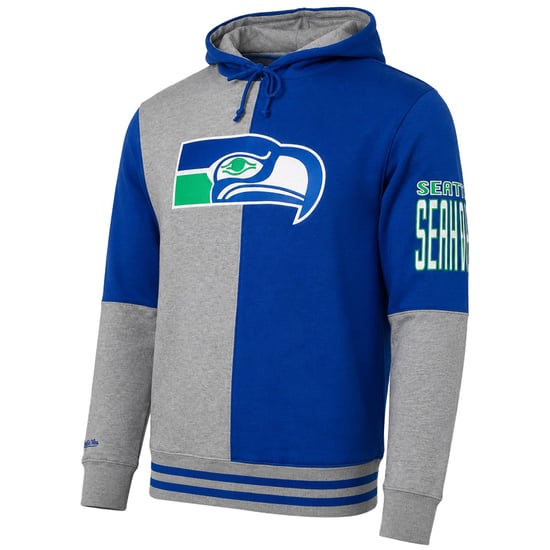Mitchell & Ness NFL Seattle Seahawks Split Color Grey/Blue Hoodie - Image 2
