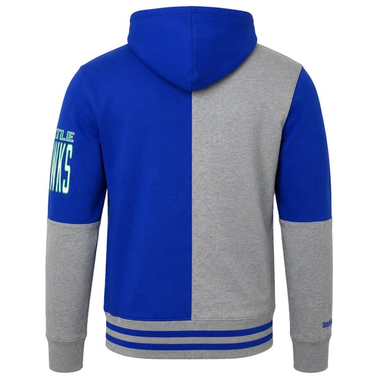 Mitchell & Ness NFL Seattle Seahawks Split Color Grey/Blue Hoodie - Image 3