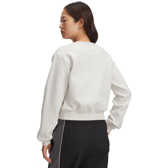 Under Armour Dames Vida Icon Fleece Crop Sweatshirt (Wit) - Image 2