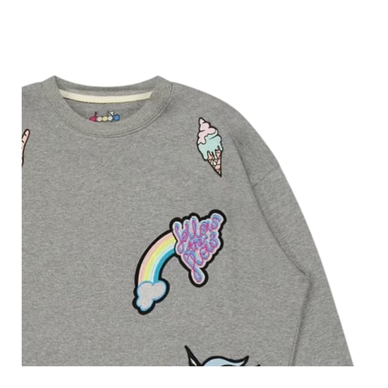 Diadora Barn/Flickor Enhörning Crew Neck Sweatshirt (Grå Melange) - Image 3