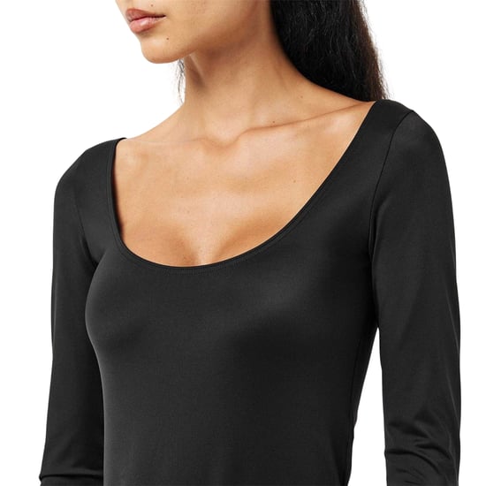 Balenciaga Womens/Ladies Plain Jersey Fitted Bodysuit (Black) - Image 3
