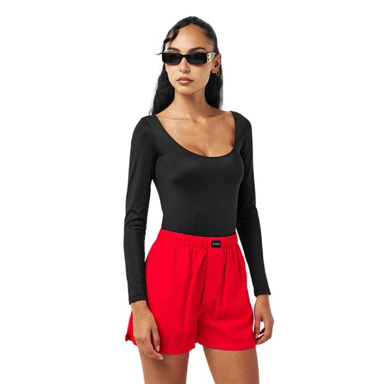 Balenciaga Womens/Ladies Plain Jersey Fitted Bodysuit (Black) - Image 4