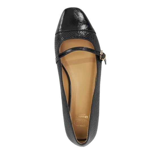 Dune London Dames Lo Hibiski Slangenpatroon Flat Mary Janes (Zwart) - Image 3