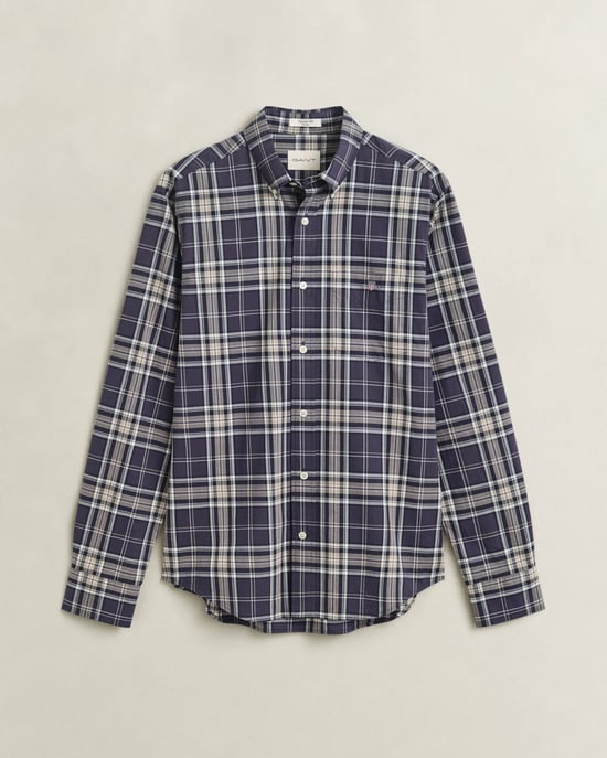 Regular Fit Long Sleeve Logo Detail Shirt in Dark Blue - Image 2