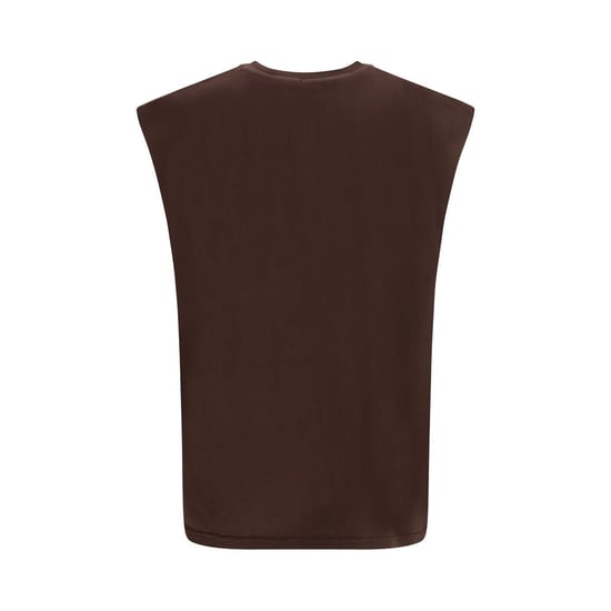 GCDS Bruine Katoenen Mouwloze T-Shirt - Image 2