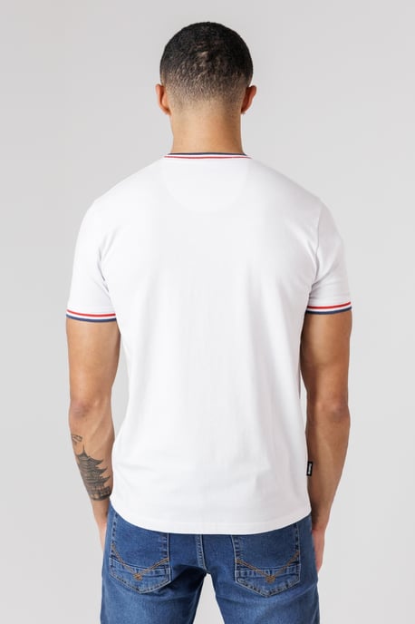 White Regular Fit Cotton Crew T Shirt - Image 2