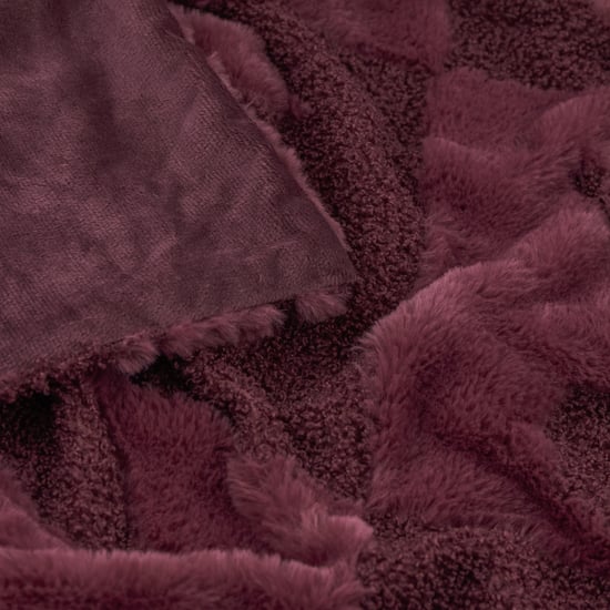 Fur Boucle Cherries Throw, Morello Red - Image 3