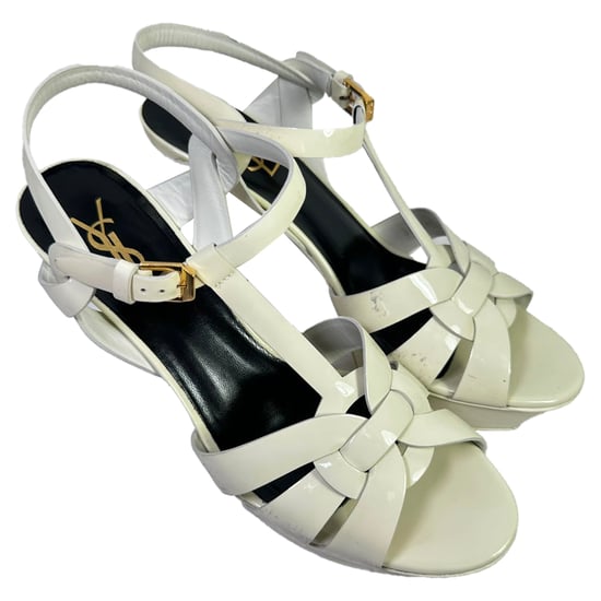 Yves Saint Laurent Tribute platform sandalen in wit lakleer - Image 5