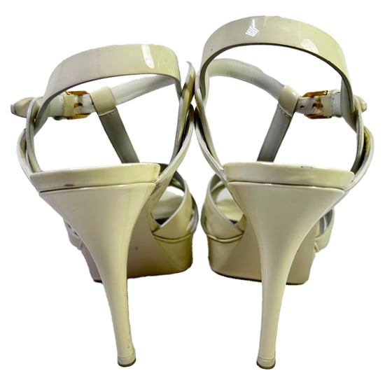 Yves Saint Laurent Tribute platform sandalen in wit lakleer - Image 6